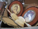 Assorted Old Photos and Vanity Mirrors and Brushes - con 287