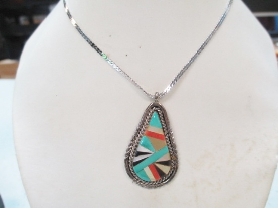 17" Necklace with .925 Silver Pendant - con 3