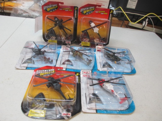 7 New Helicopter Diecast Metal Toys - con 757
