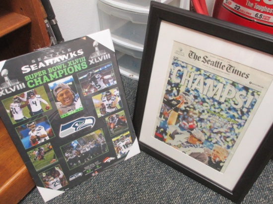 Two Seahawks Pictures - 23x19 -> Will not be Shipped! <- con 317