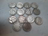 14 Assorted Silver Dimes - con 757