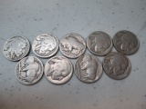 Nine Buffalo Nickels - con 757
