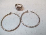 Sterling Silver Ring and Earrings - con 311