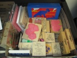 Box of Assorted Rubber Stamps - con 757