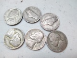 Bag of 6 WarTime Nickels - Various Dates - con 346