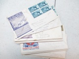 Fifty 30's 40's First Day Issue Stamps - con 757