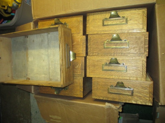 9 Oak Drawers with Brass Pulls Will Not Be Shipped con 943