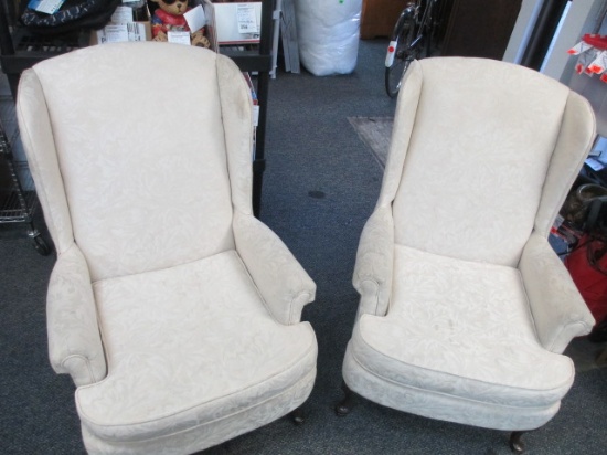 Pair of Wing Back Arm Chairs Will Not Be Shipped con 636