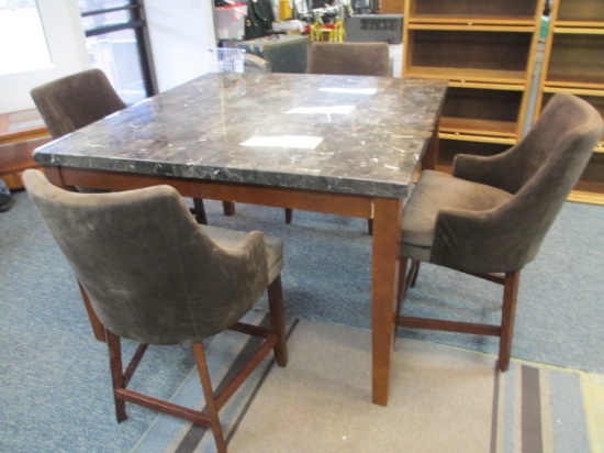 Marble Top Look Table and 4 Chairs Bistro heights 38x54x54 Will Not Be Shipped con 305
