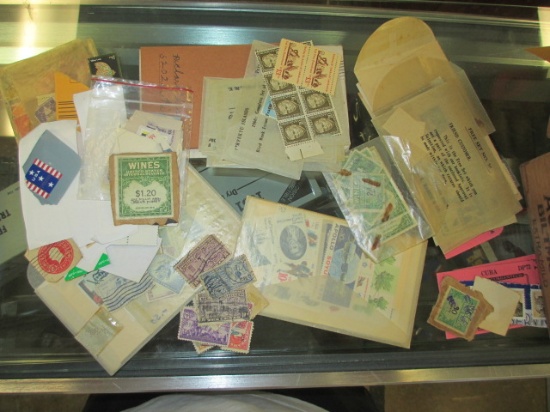 cigar Box with assorted 40's - 50's stamps - con 646