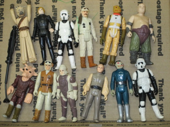 12 Vintage Star Wars Figures - Some 1977's - con 757