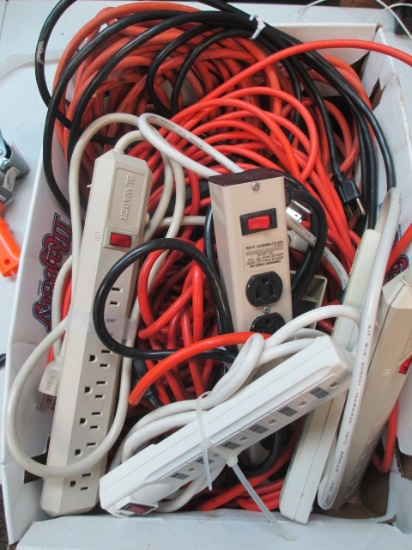 Box of Extension Cords and Surge Protectors - Will not be shipped - con 634