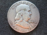 1959 -D Franklin Half Dollar - con 200
