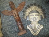 2 pcs - Totem Pole and Tribal Wall Hanger - 20x17 & 18x14 - Will not be shipped - con 636