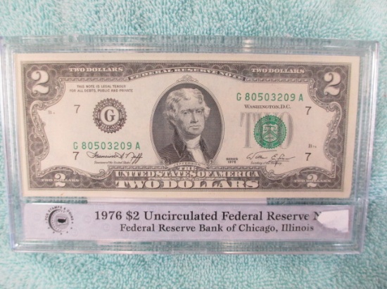 1976 $2.00 UNC Federal Reserve Note - con 346