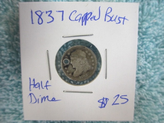 1857 Silver Capped Bust Half Dime - con 346