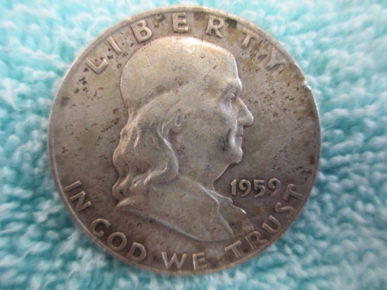 1959-D Franklin Half Dollar - con 200