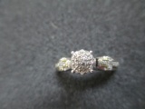 Sterling Silver and Diamond Ring - Size 6.5 - con 447
