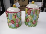 Temptations Floral Canisters - Set of Two - con 679