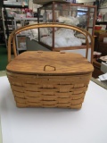 longaberger Picnic Basket with Mel Mac Dishes - Will not be shipped - con 686
