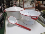 Enamel Strainer Pot and Ladle - Will not be shipped - con 686