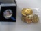 24ct Gold Plated Kennedy Halves & 1965 Colorized Kennedy Half - co 346