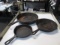 Three Cast-Iron Skillets - Will not be shipped  con 317