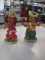2 Rare Vintage Anekona Hawaiian Figurines 7 inch tall con 672