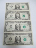 1988 Un Cut UNC One Dollar Notes - con 346