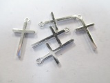 Five Sterling Silver Cross Pendants - con 447