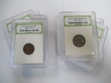 Three Graded Lincoln Pennies with 3 Graded Jefferson Nickels - con 346