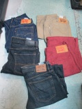 Five Pairs - Levis 501's and others - 39x34, and 38 - con 311