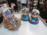 Three Disney Snow Globes - Will not be shipped -j con 38