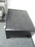 Black Leather Ottoman - 30x40 - Will not be shipped - con 476