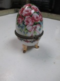 22k Gold Accent - Porcelain Hand-Painted Limoge Egg - con 686