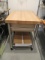 Kitchen Butcher Block Island on Wheels with Parchment Paper Cucina Americana