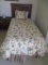 Twin Mattress Boxsprings Headboard and Frame w/ Comforter and sheets