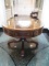 Inlaid Walnut 4 drawer Round Table w/glass Protective top 30x42 inches