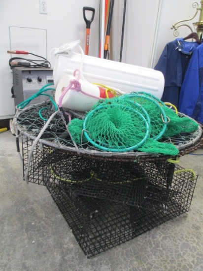 4 Crab Pots, 5 Clam Bags/nets, & New Boat Bumper Bouy