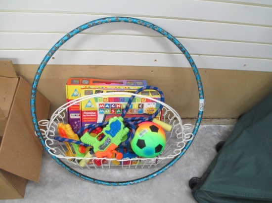 Basket of Kids toys for the Grandkids