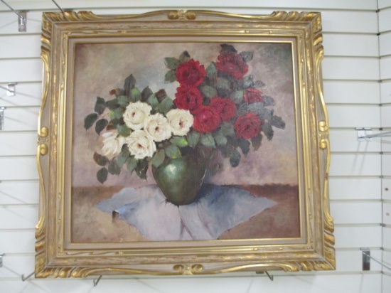 Signed Oil Painting H. Hansen framed 32x30