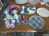 Lot of Plates and Candle Holders and more