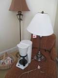 Two Lamps and Coffee Maker