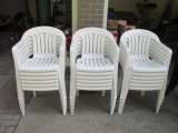 18 White Patio Chairs Stacking