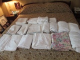Large Lot of King sz Sheets, Pillow Shams, Linens High Thread Count