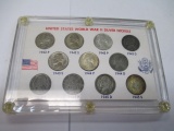 WWII Silver Nickel Set - Includes 11 Coins - con 346