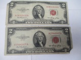 Pair of Red Seal $2.00 Notes - con 346