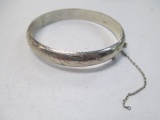 Antique Sterling Silver Hinged Bangle -Signed FAS - con 672