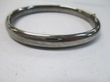 Antique Etched Sterling Bangle - Signed WEH - con 672