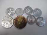 8 Vintage Coins - Union Pacifici 1953 Coronation, Us Presidents - con 672